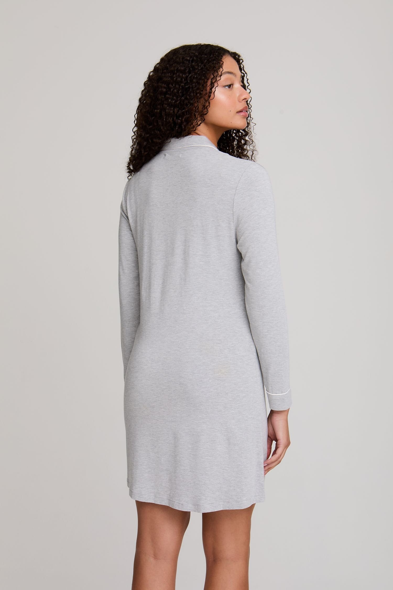 Pretty You London Pretty You London Women's Bamboo Nightshirt in Mid Grey - 4