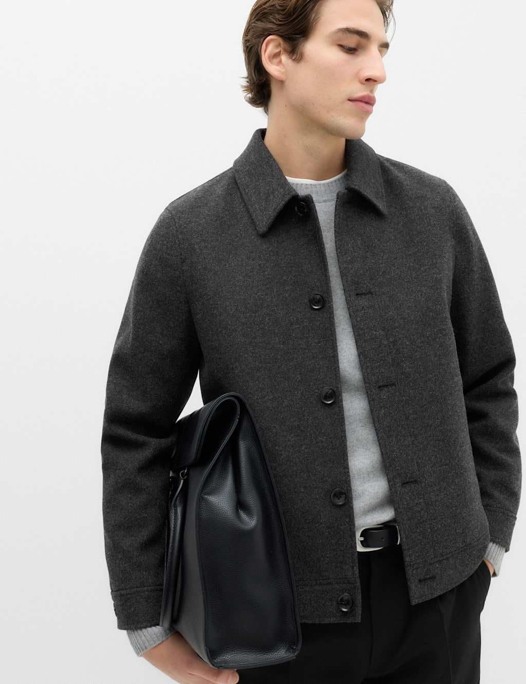 Marks & Spencer M&S Button Through Jacket Grey Mix
