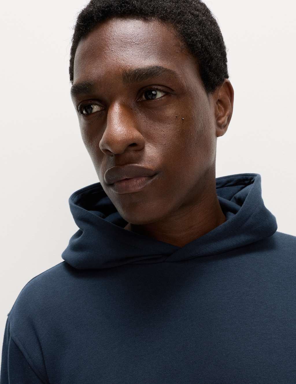 Marks & Spencer M&S Cotton Rich Hoodie Navy - 3