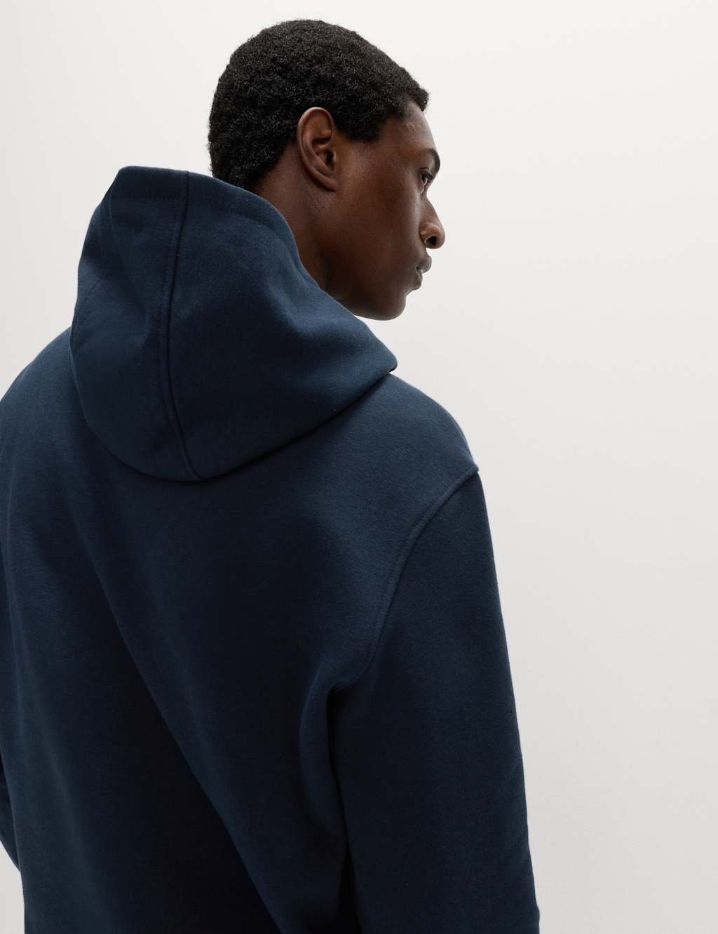 Marks & Spencer M&S Cotton Rich Hoodie Navy - 4