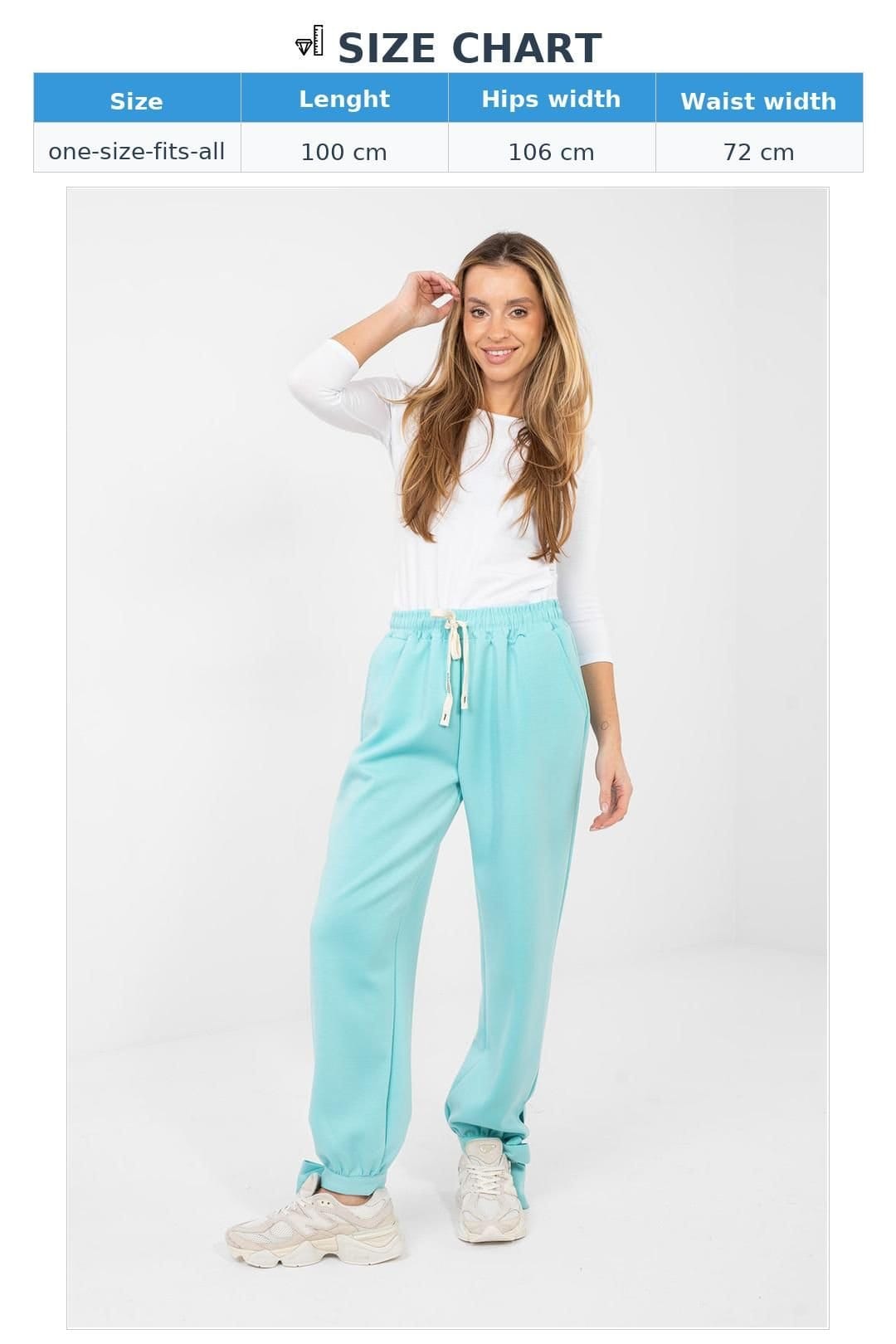 Love Lace Love Lace Women's Casual High Waisted Tie Jogger Sweatpants in Mint - 4