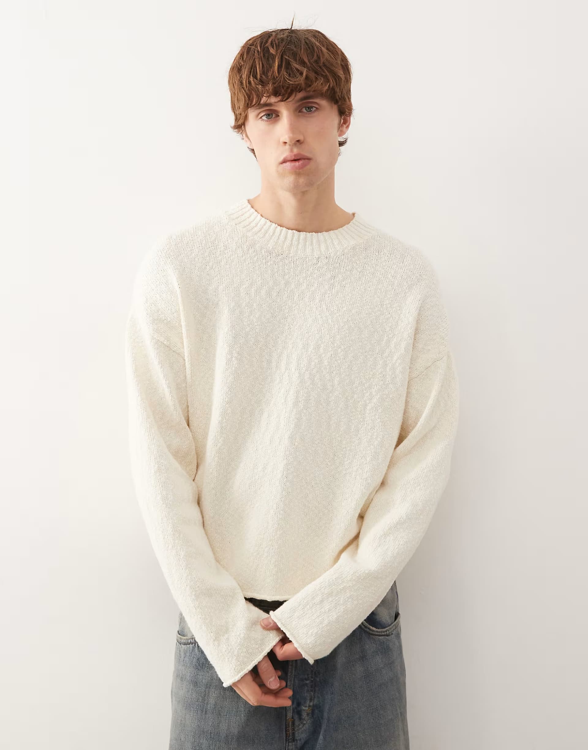 ASOS Weekday relaxed knit jumper in white