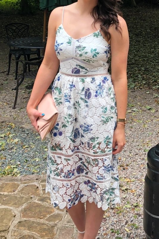 Boohoo Floral Lace Midi Dress, Size 8 - 1