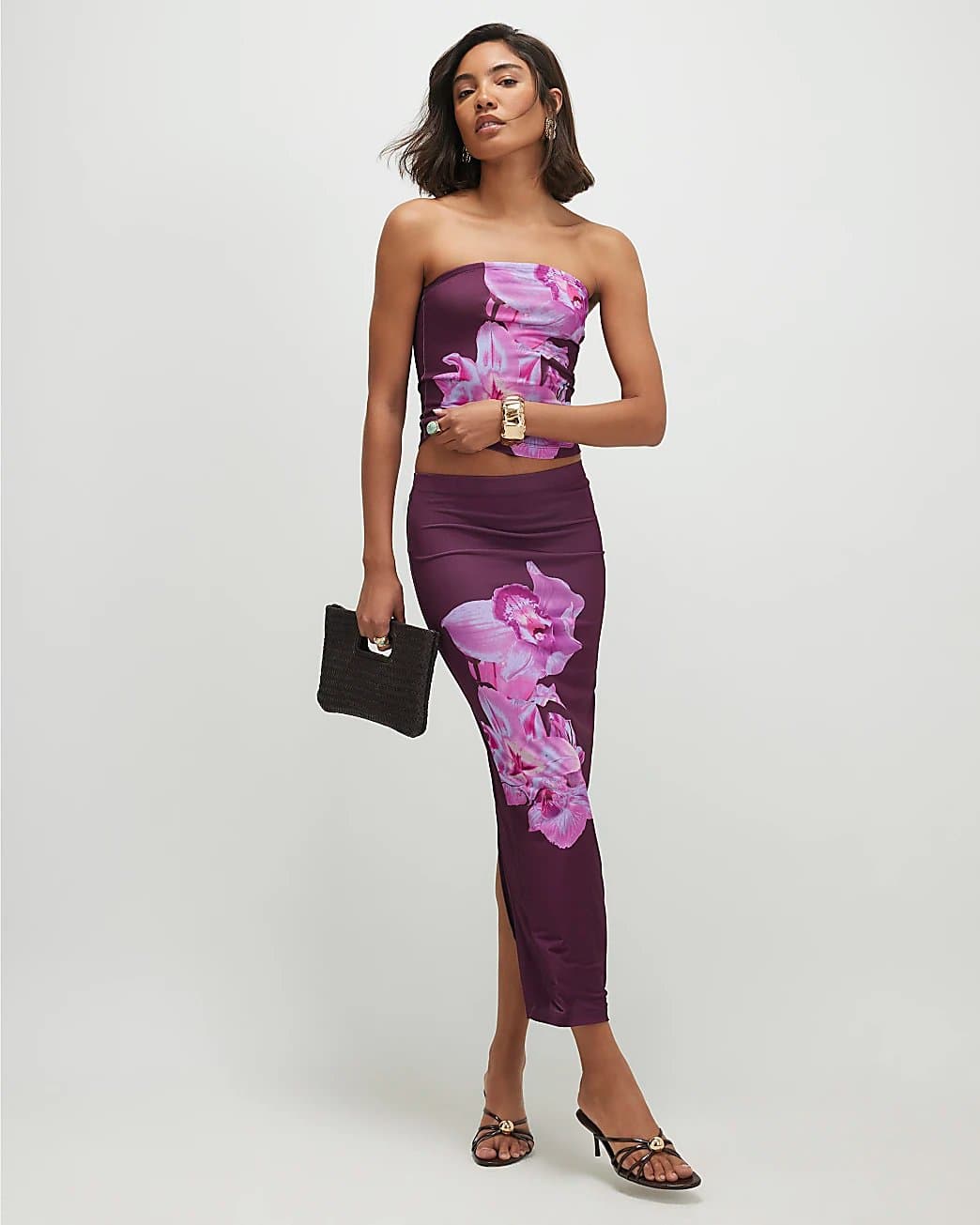 River Island River Island Womens Purple Floral Maxi Skirt