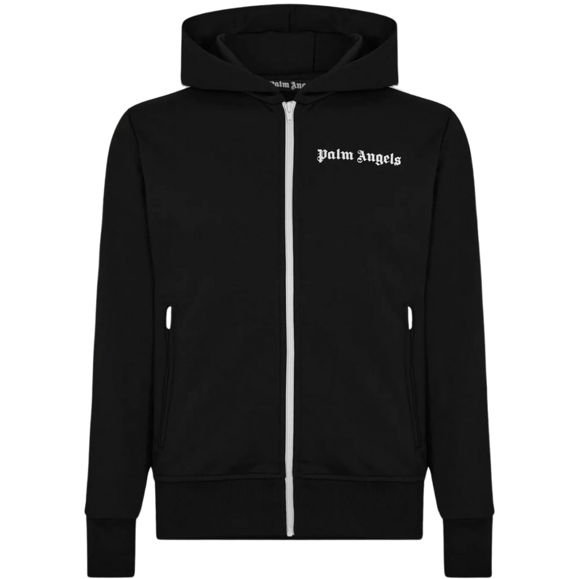 Palm Angels Palm Angels Men's Classic Track Long Sleeve Hooded Regular Fit Hoodie in Black