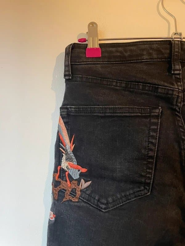 Topshop Vintage embroidered Jamie jeans