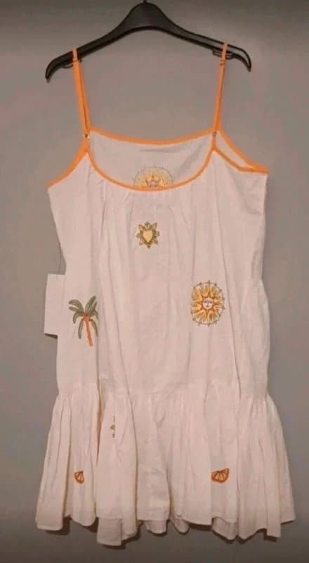 Never Fully Dressed Never Fully Dressed Embroidered Cotton Dress - size 18
