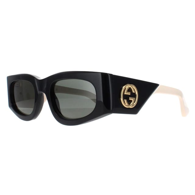 Gucci Gucci Women's Rectangle Black with Ivory Grey GG1664S - 2