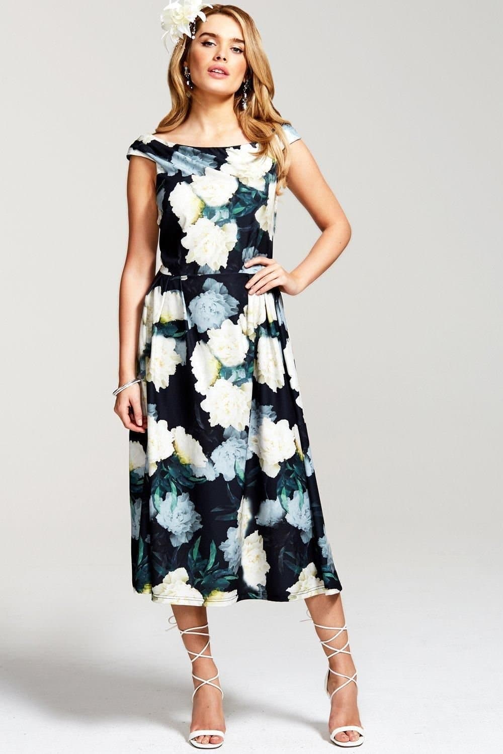 Hot Squash Hot Squash Women's Midi Length Tea Dress in White