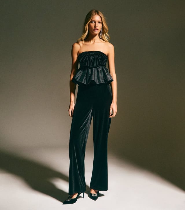 New Look Women's Black Bow Appliquéd Taffeta Bardot Top New Look - 3