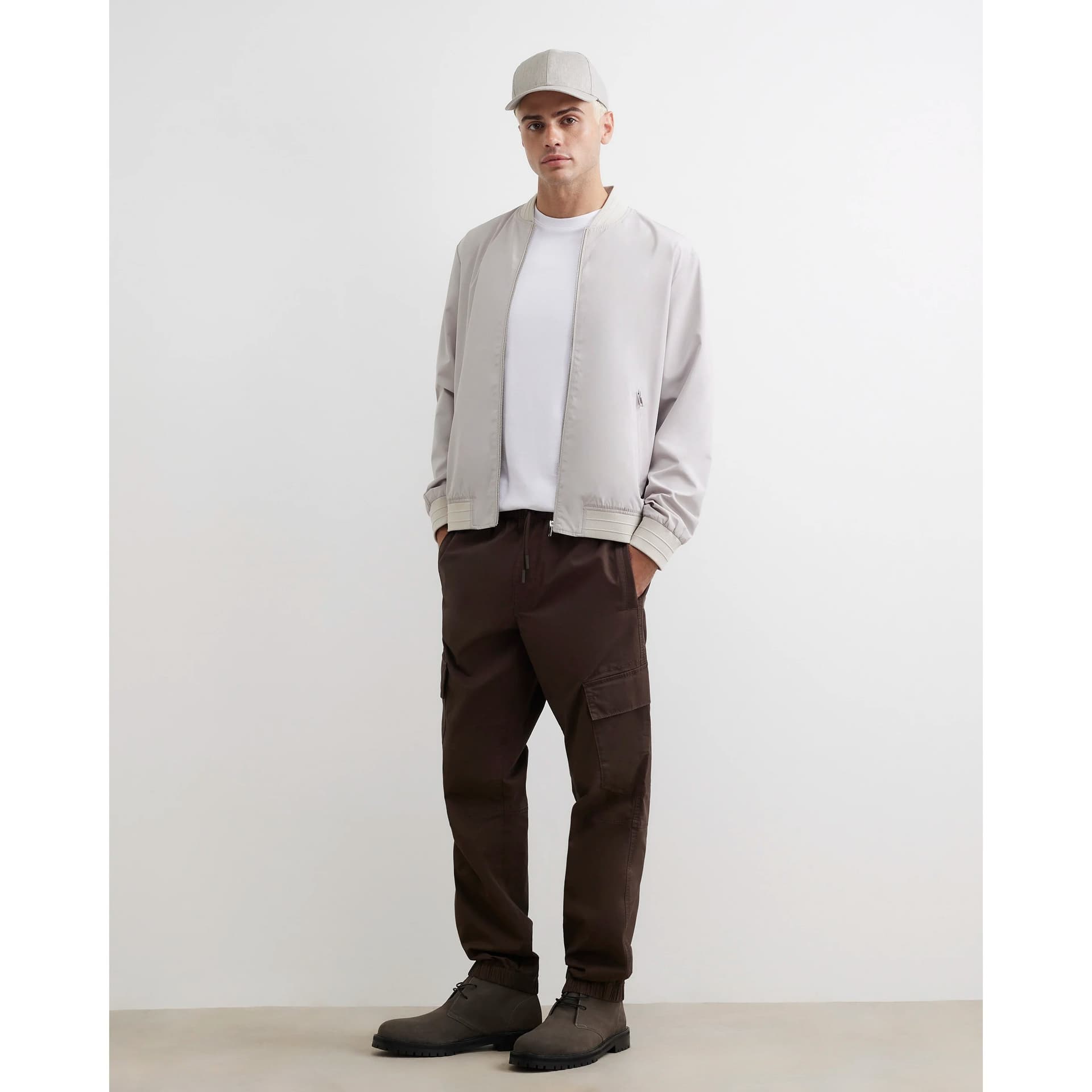 River Island Mens River Island Brown Regular Fit Cargo Trousers