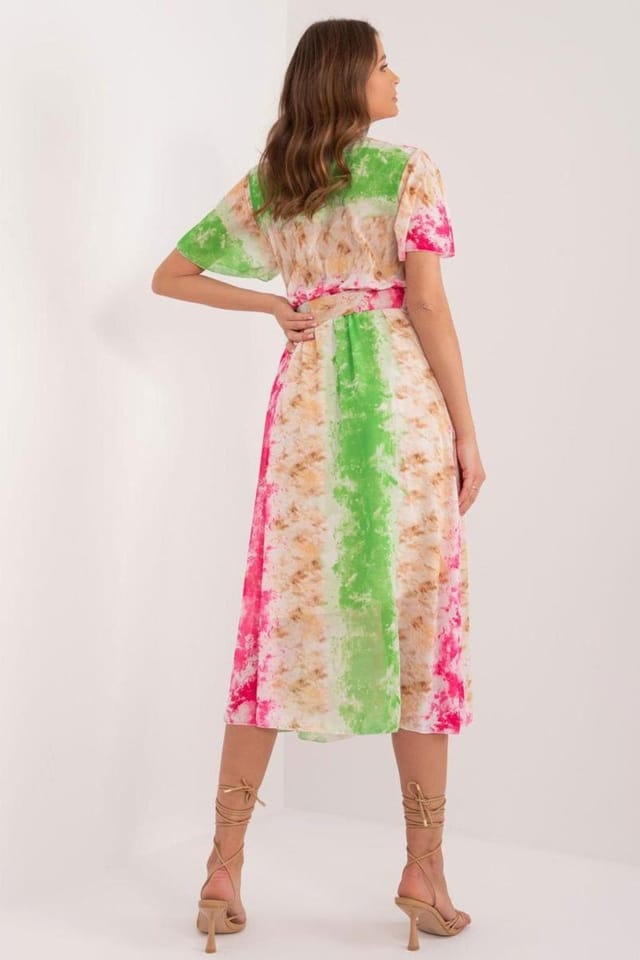 Love Lace Love Lace Women's Midi Printed Belted Day Dress with Lining - 3