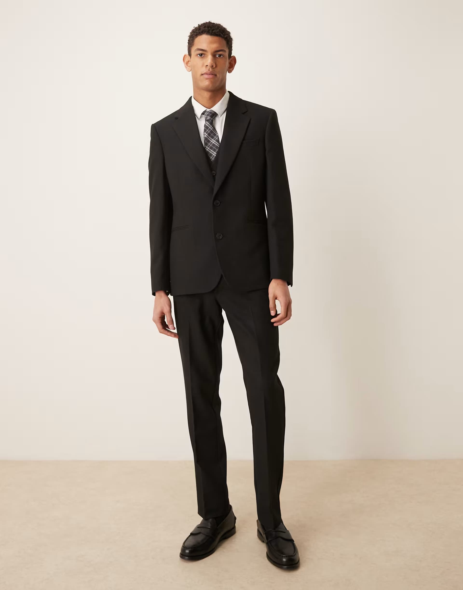 ASOS ASOS DESIGN slim suit trousers with wool in black