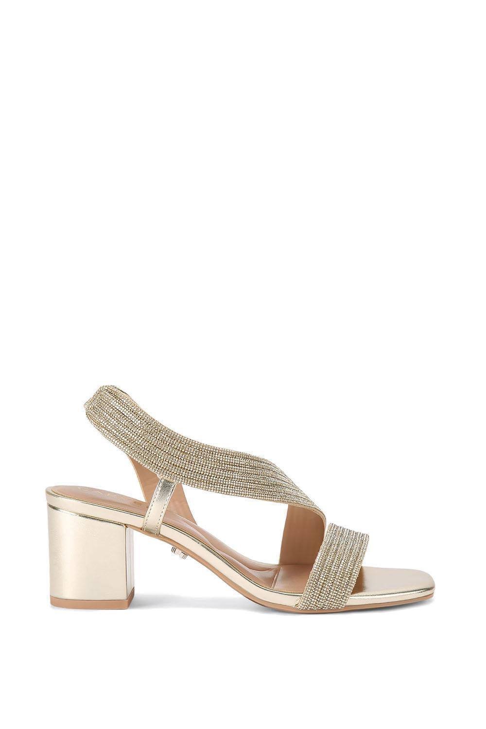 Carvela Carvela Women's 'Gala Block Jewel Wide Fit' Fabric Heels in Gold - 2