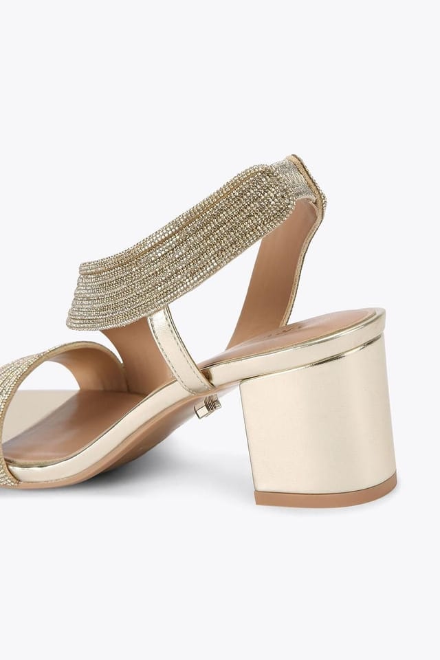 Carvela Carvela Women's 'Gala Block Jewel Wide Fit' Fabric Heels in Gold - 3