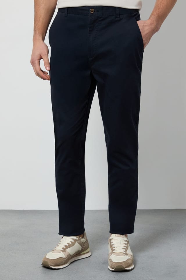 Burton Burton Men's Navy Skinny Fit Chino Trousers - 2