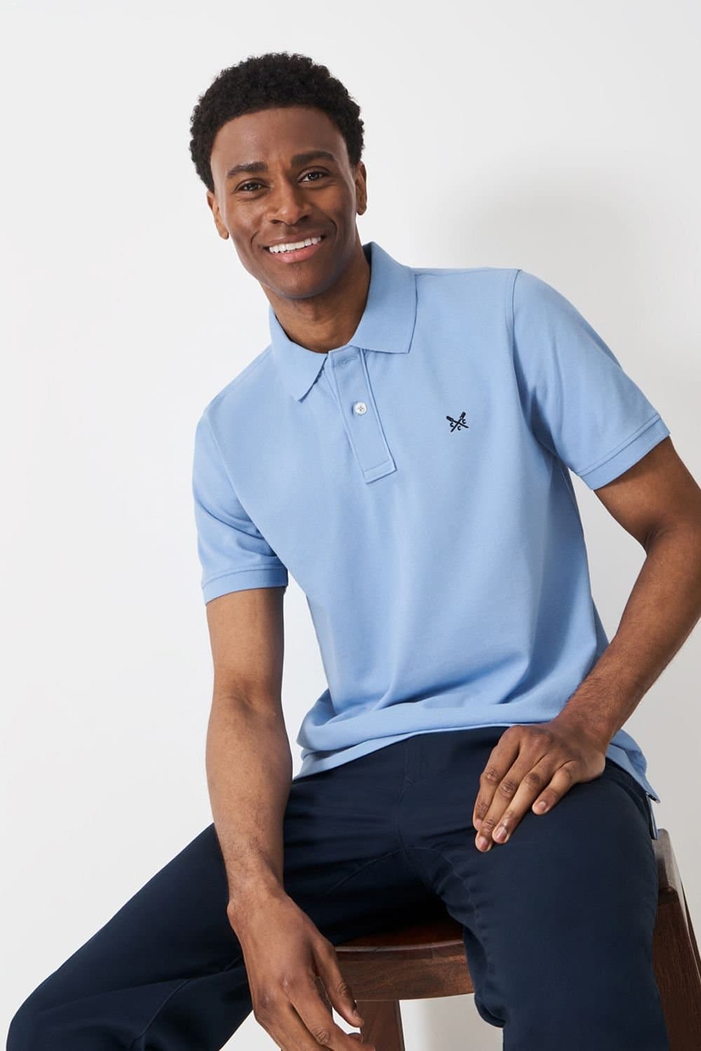 Crew Clothing Crew Clothing Men's Sky Blue Pique Polo