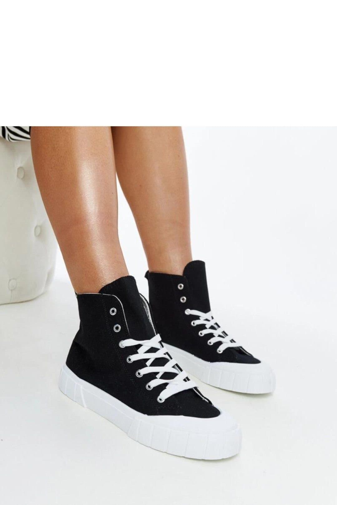Love Lace Love Lace Women's Vinka High Top Sneakers with Laced Fabric Upper White Rubber Sole in Black