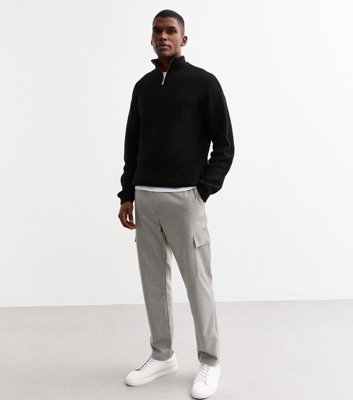 New Look Men's Grey Slim Cargo Trousers New Look