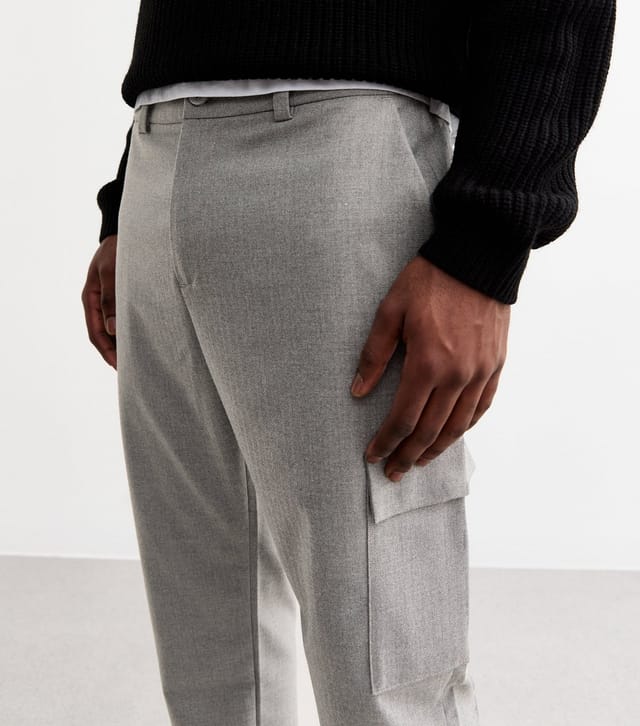 New Look Men's Grey Slim Cargo Trousers New Look - 2
