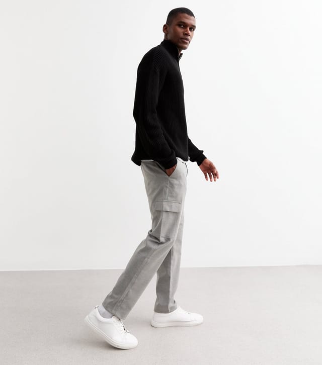 New Look Men's Grey Slim Cargo Trousers New Look - 3