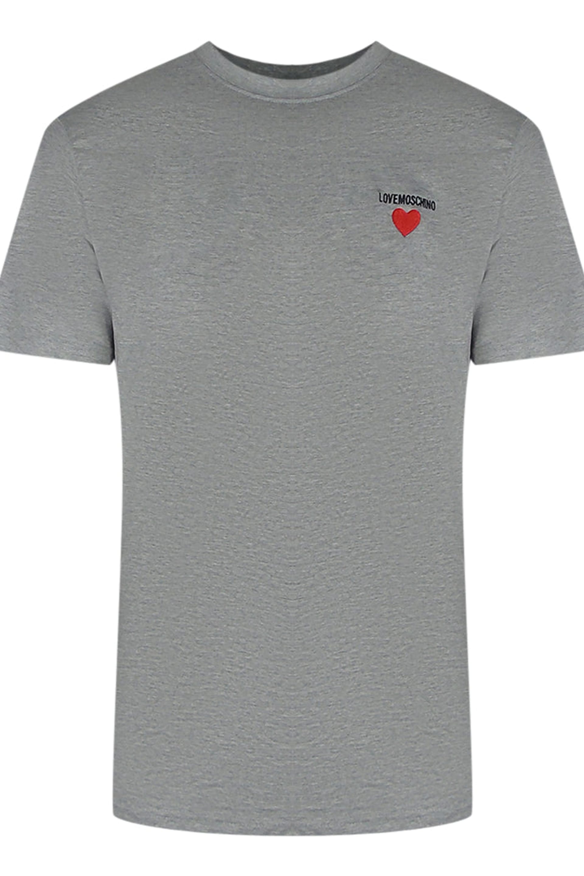 Love Moschino Men's Short Sleeve Round T-shirt in Grey