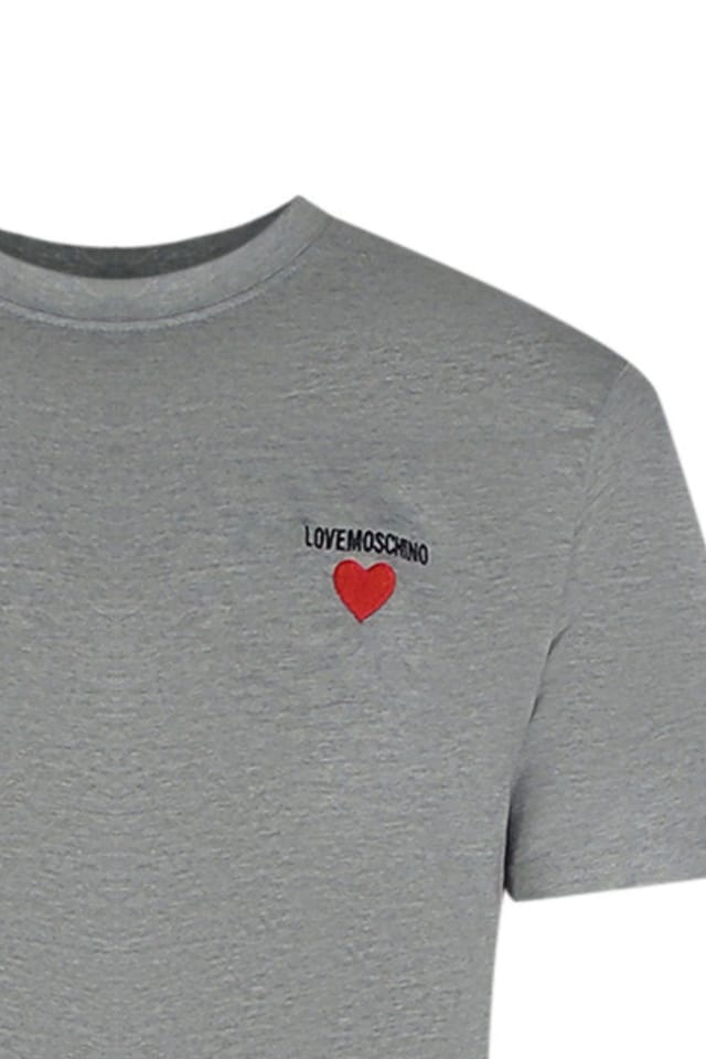 Love Moschino Love Moschino Men's Short Sleeve Round T-shirt in Grey - 3