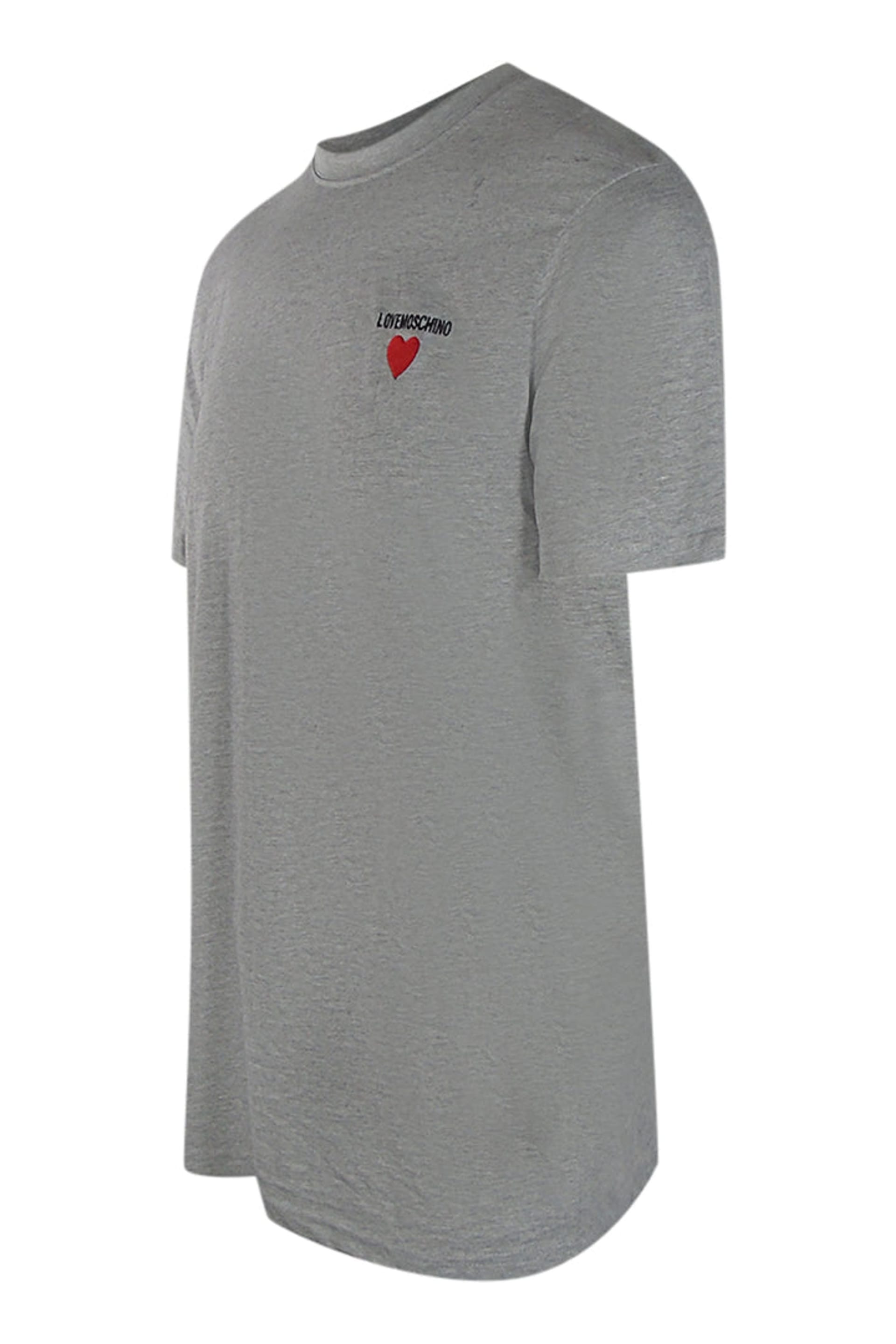 Love Moschino Love Moschino Men's Short Sleeve Round T-shirt in Grey - 4