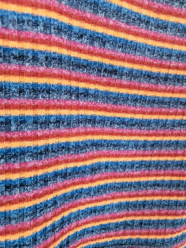 ASOS Y2K Style Multi-Color Striped Ribbed Crop Top - Size 16