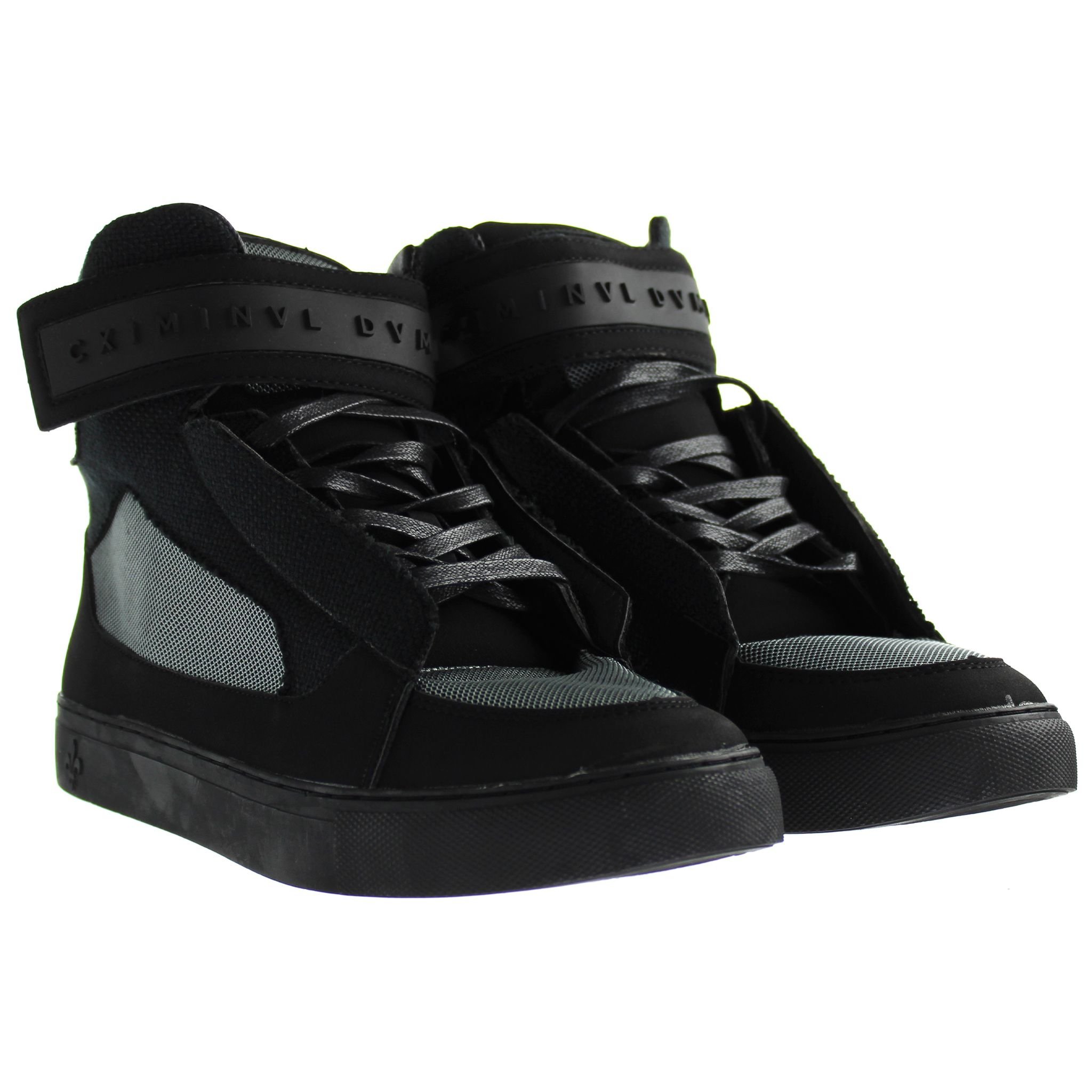 Criminal Damage Criminal Damage Men's Bronx 02 High Top Lace-Up Black Synthetic Trainers - 2