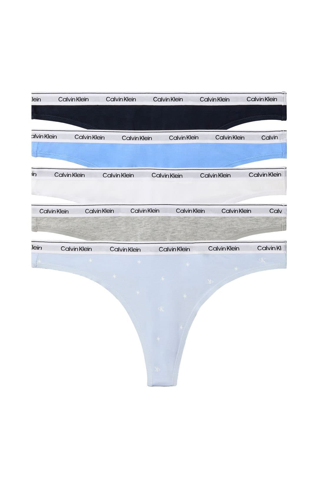Calvin Klein Calvin Klein Women's Thong 5 Pack Blue Multi
