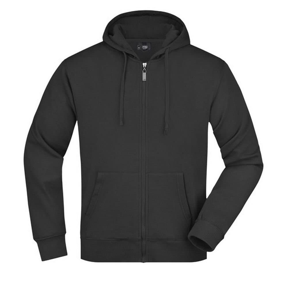 James and Nicholson James and Nicholson Men's Full Zip Hoodie in Black