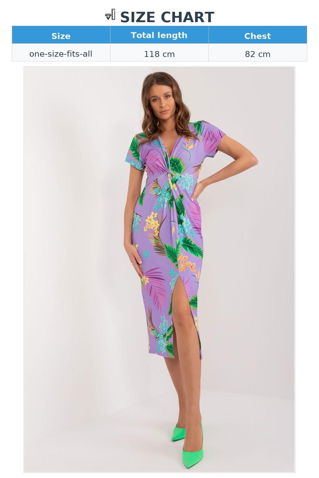 Love Lace Love Lace Women's Colorful Printed Heart Neck Pencil Midi Dress in Violet - 4