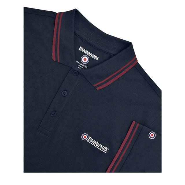 Lambretta Lambretta Men's Twin Tip Big & Tall Polo Shirt in Dark Navy - 3