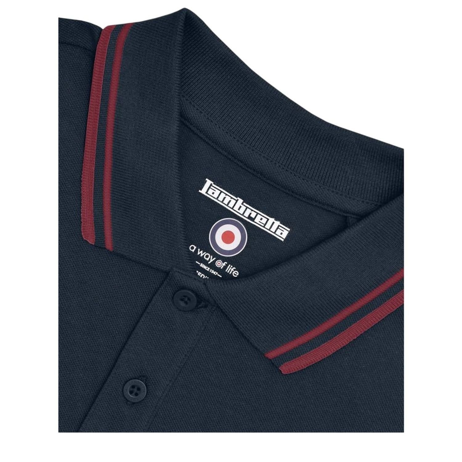 Lambretta Lambretta Men's Twin Tip Big & Tall Polo Shirt in Dark Navy - 4