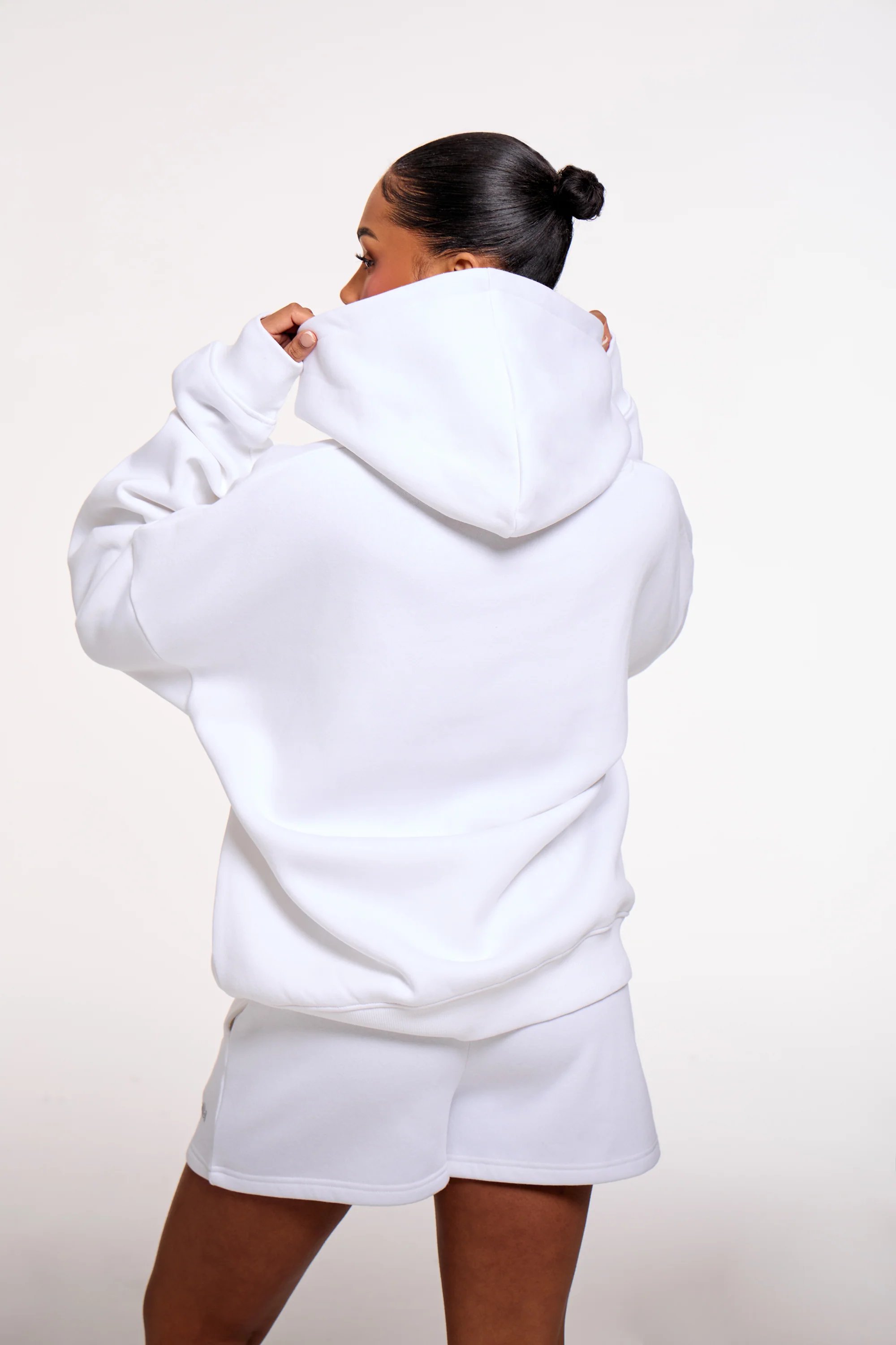 Kaiia Kaiia Chrome Logo Oversized Hoodie White - 4