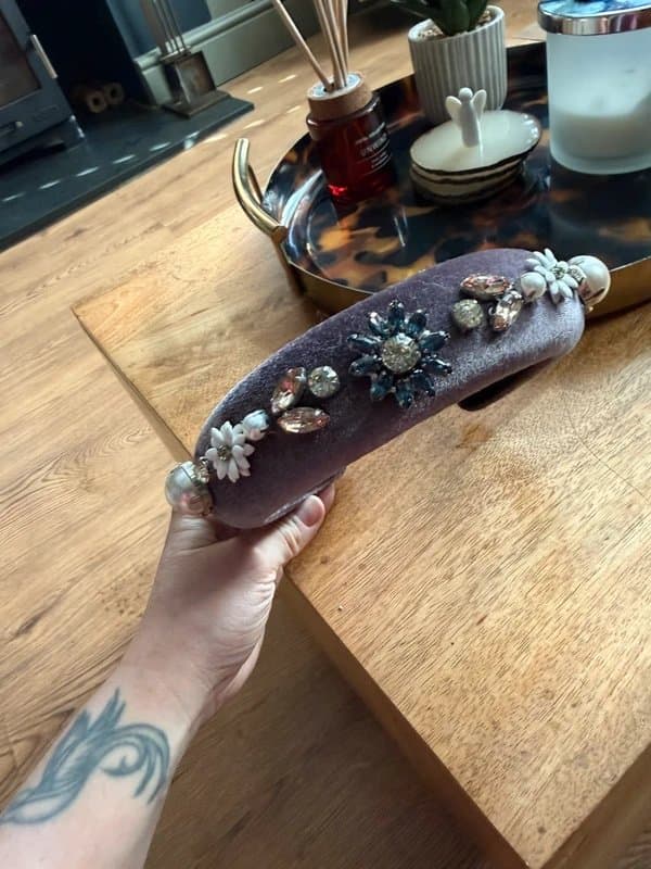 ASOS Purple velvet embroided headband