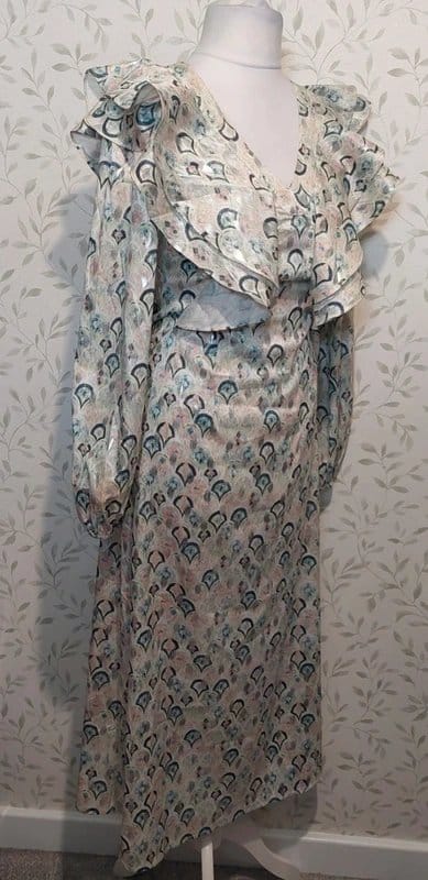 Never Fully Dressed Turquoise Floral Print Long Dress