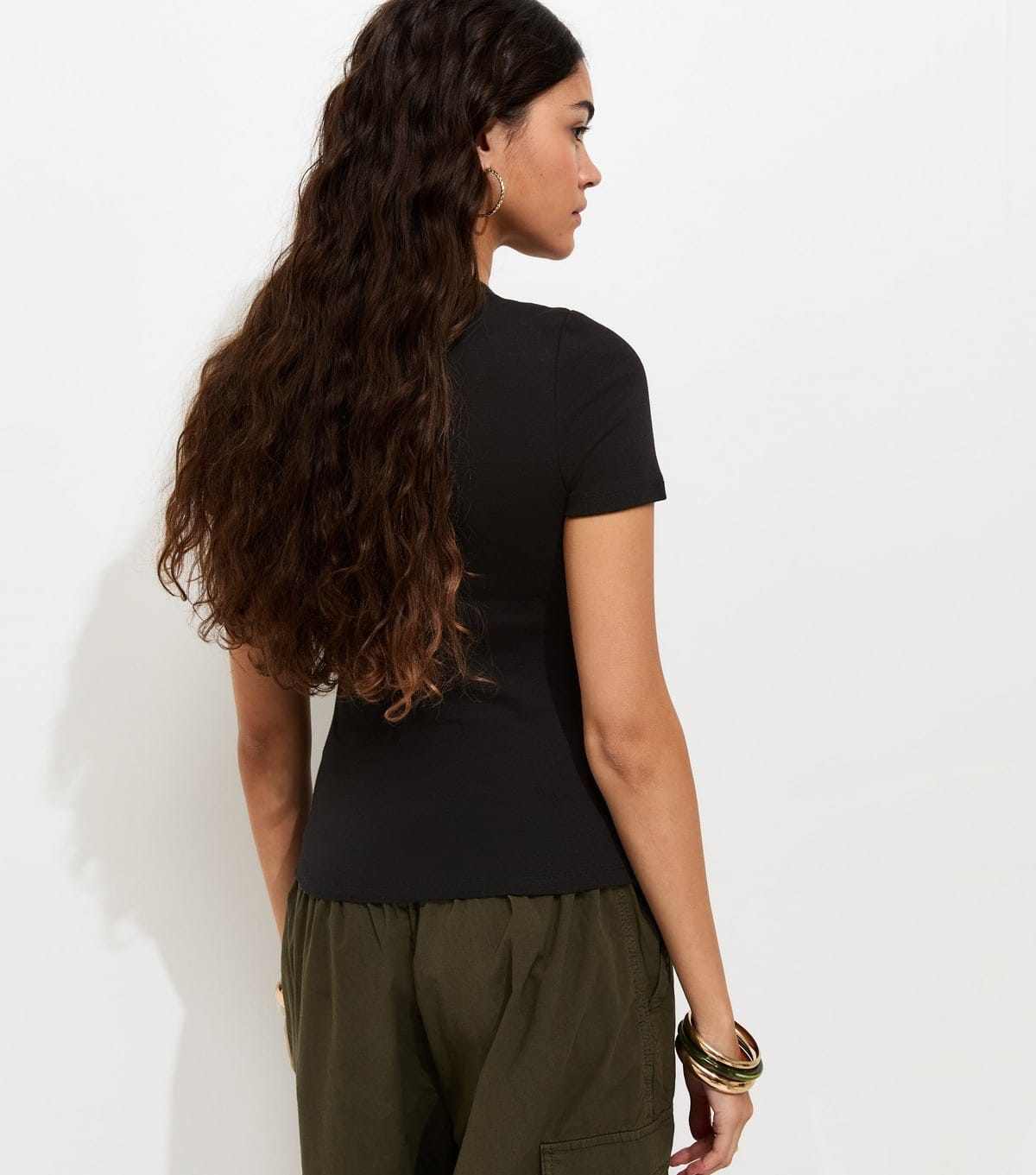 New Look Women's Black Cotton Rich Crew Neck Top New Look - 4