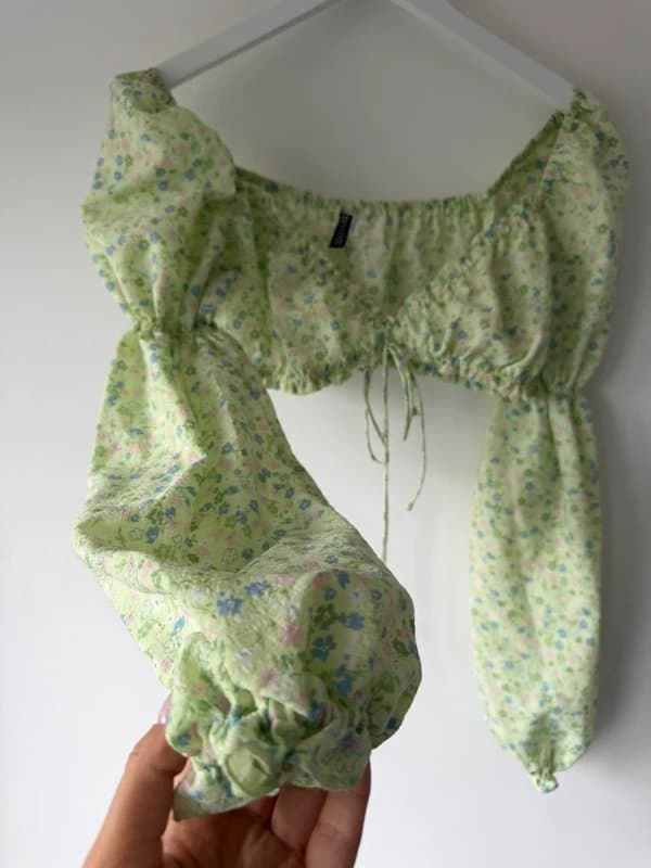 H&M H&M Cottagecore Floral Milkmaid Crop Top – Size S