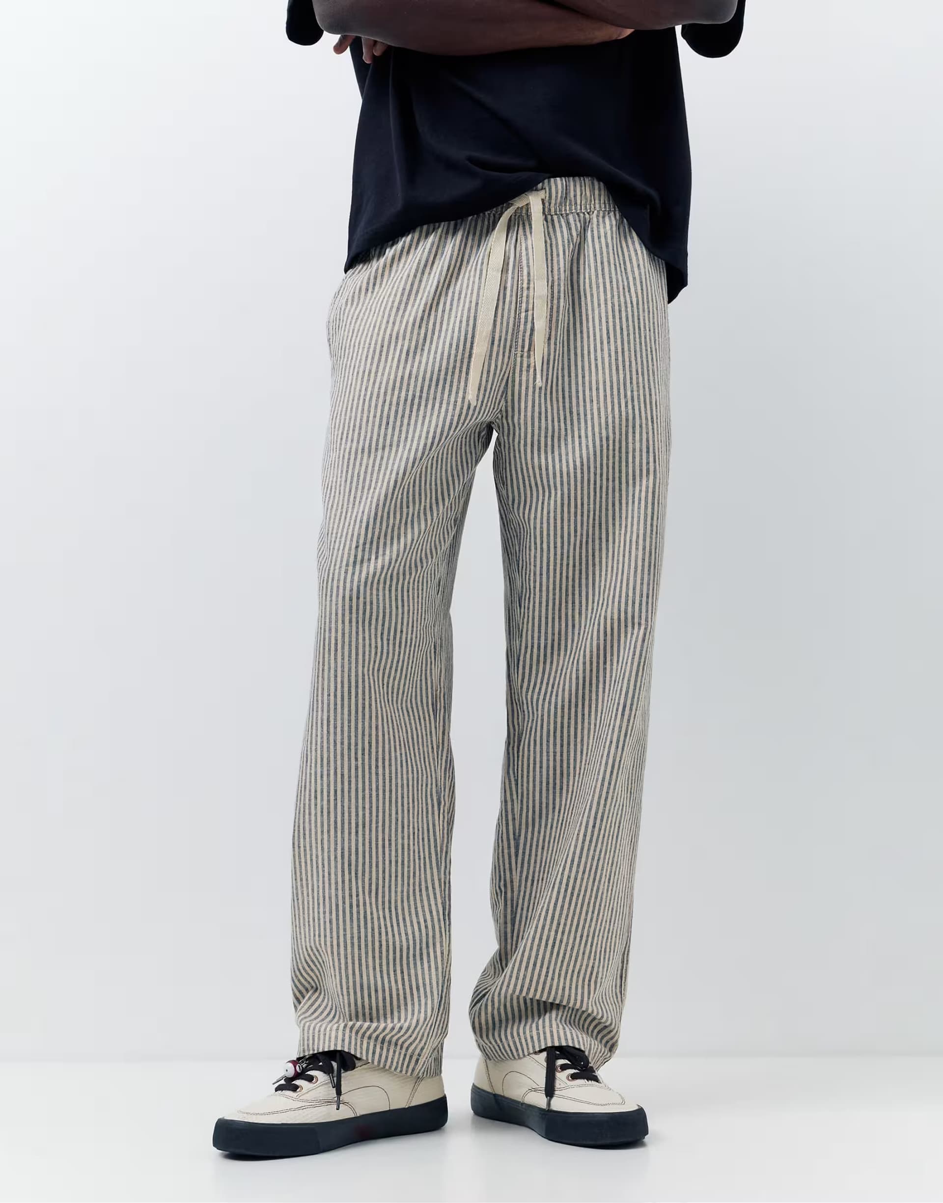 ASOS Pull&Bear Rustic striped jogger trousers in striped