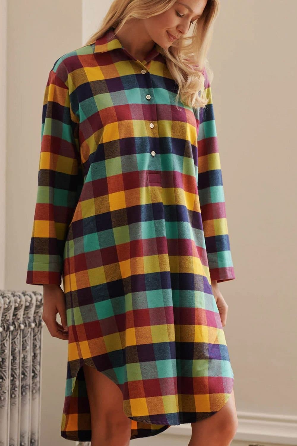 British Boxers British Boxers Women's 'Edinburgh' Check Brushed Cotton Nightshirt