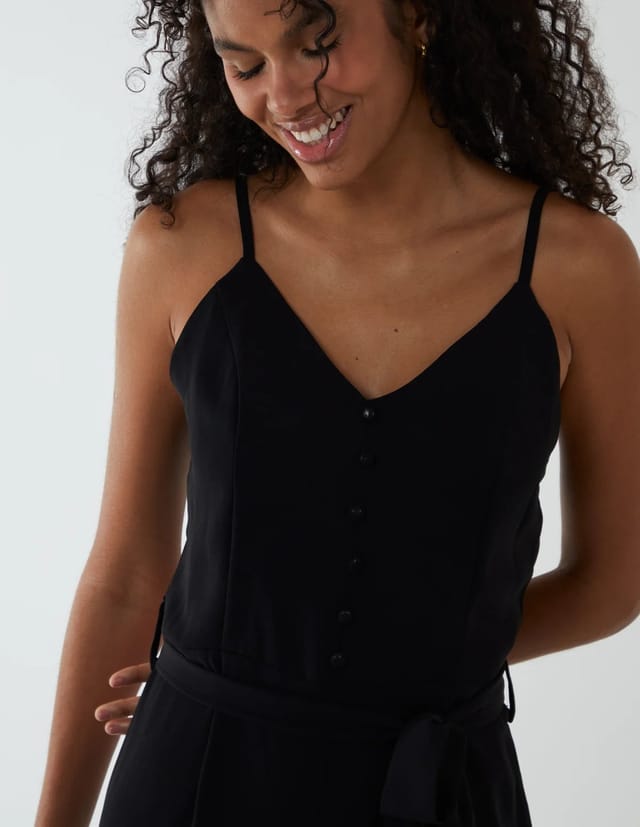 Blue Vanilla Button Front Strappy Jumpsuit - 2