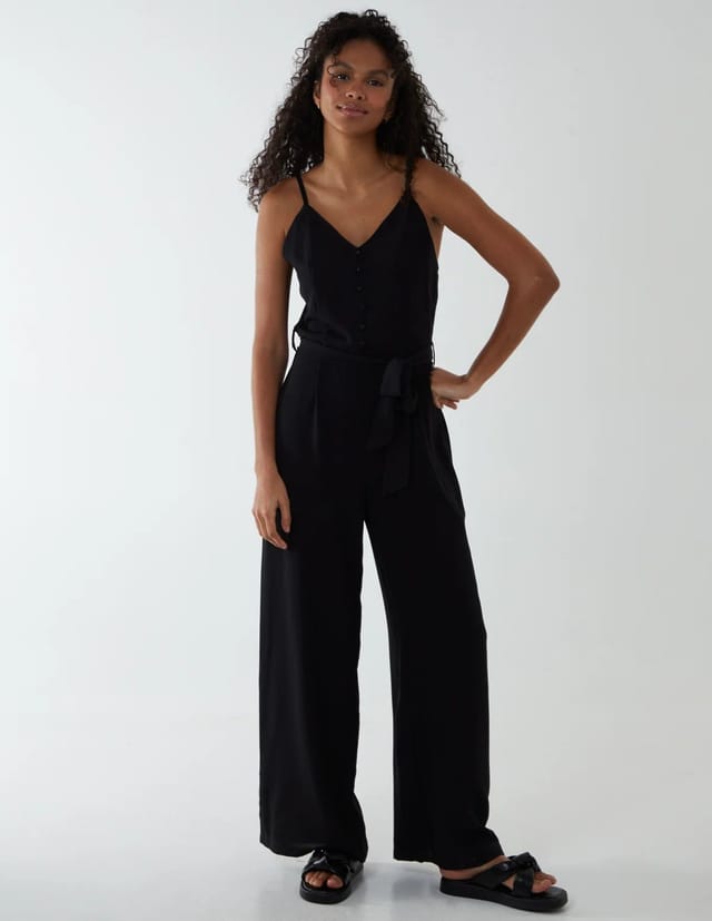 Blue Vanilla Button Front Strappy Jumpsuit - 3