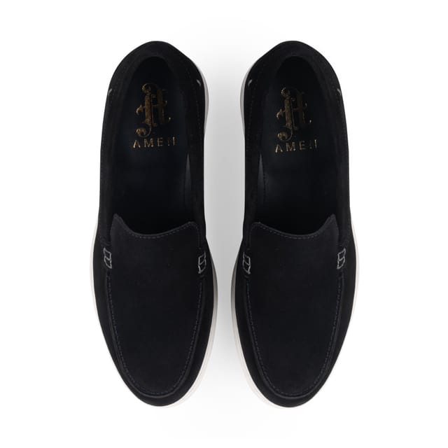 Amen Shoes Amen Shoes Men's Ridley Suede Leather Penny Loafers in Navy - 2