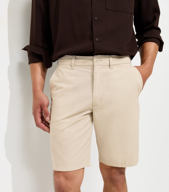 jack & jones Men's Light Brown Organic Cotton Chino Shorts Jack & Jones New Look - 3