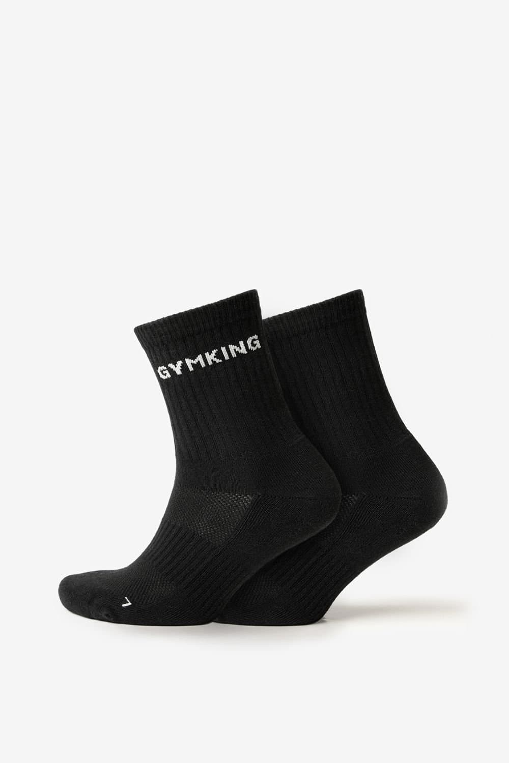 Gym King GYM KING Men's Linear Crew Sock (2Pk) Black in Beige