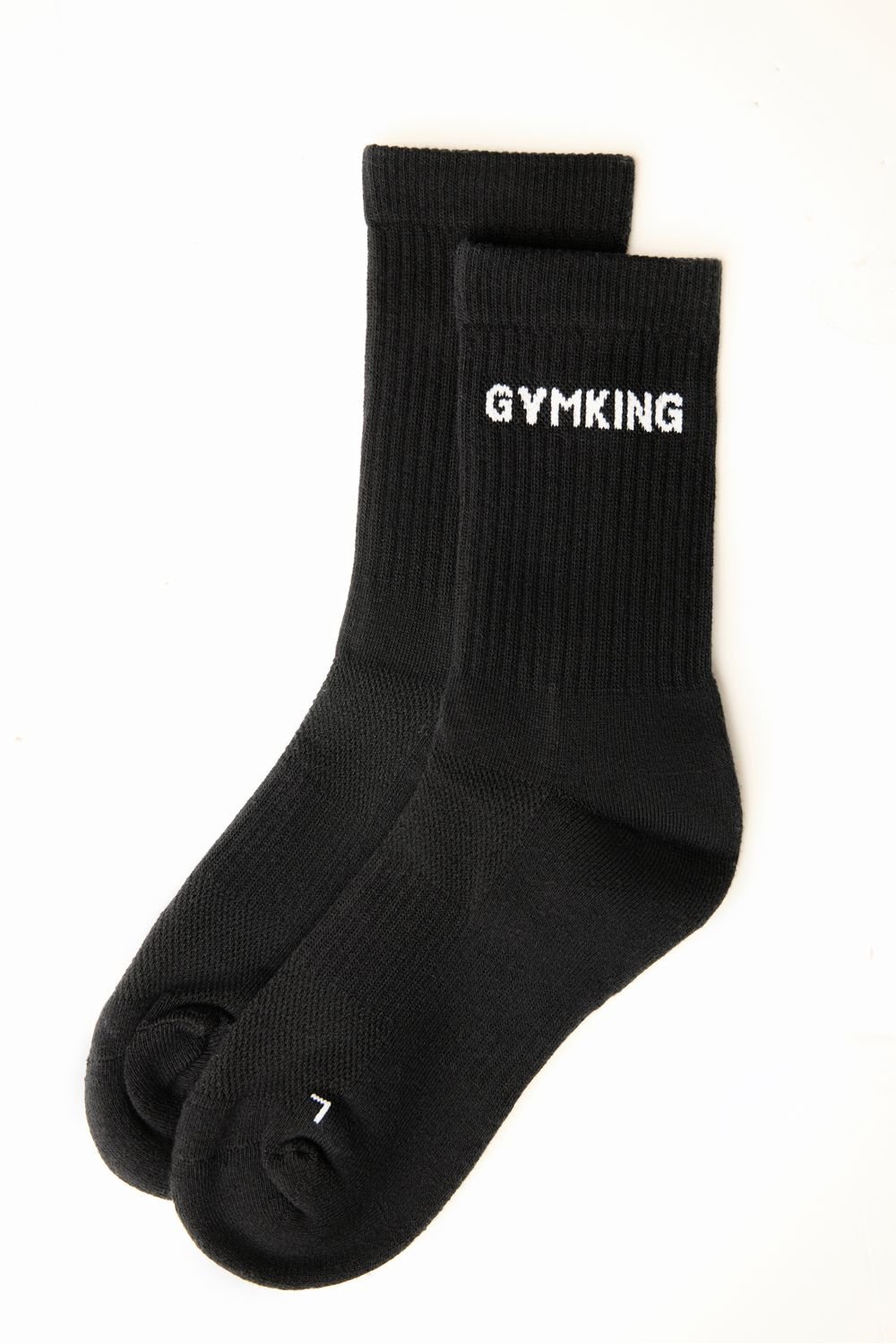 Gym King GYM KING Men's Linear Crew Sock (2Pk) Black in Beige - 3