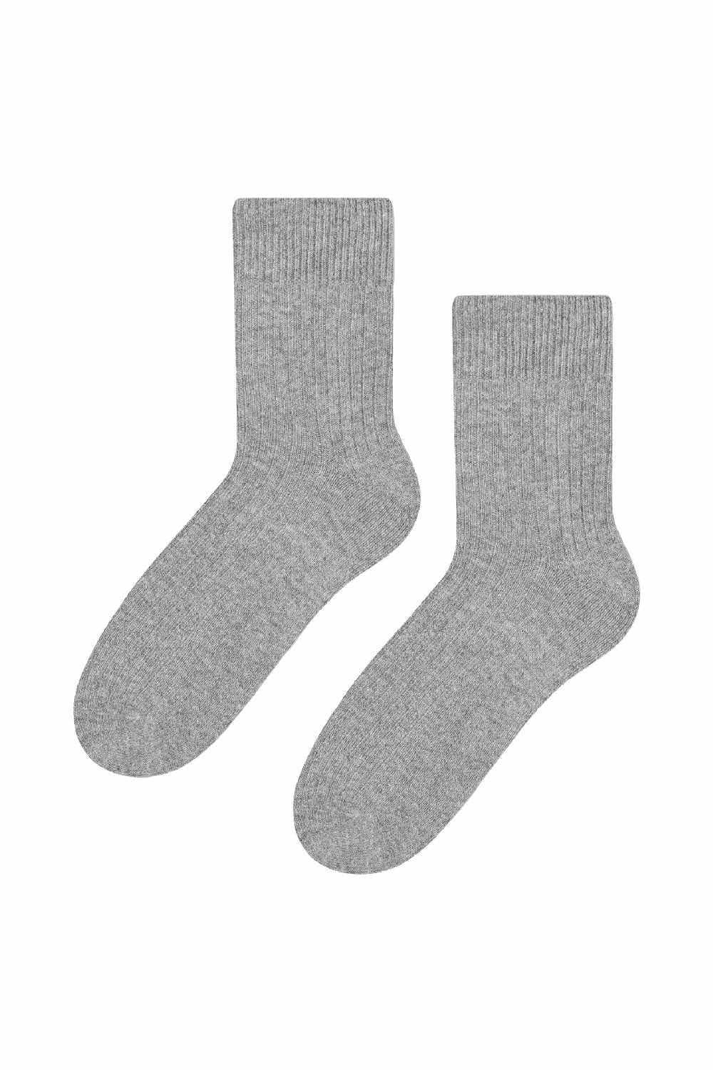 Steven Steven Men's Wool Dress Ribbed Socks in Light Grey