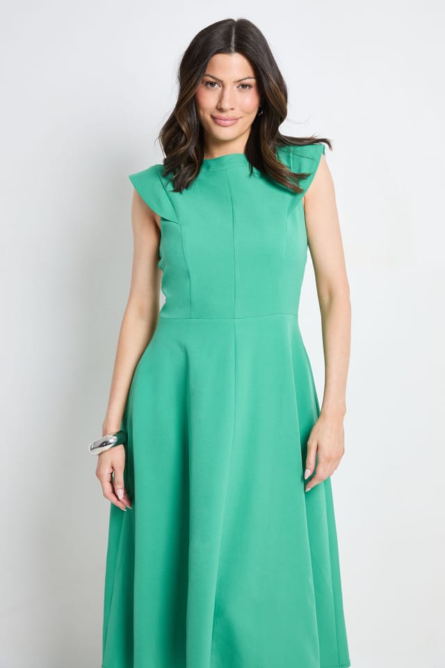 Principles Principles Women's Structured Fit & Flare Midi Dress in Green - 2